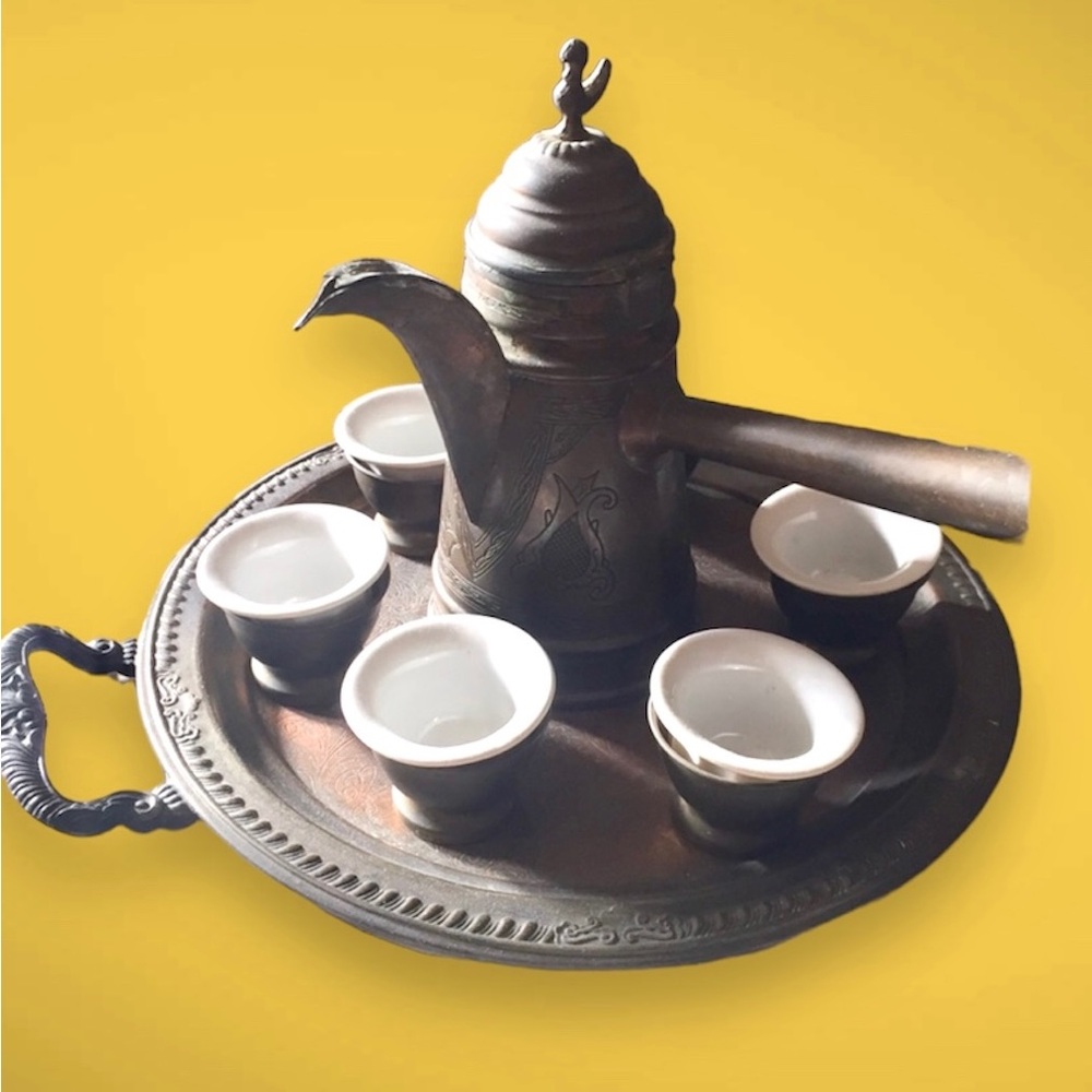 Vintage Arabic coffee serving set handmade